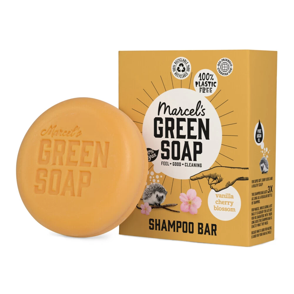 3x Marcelu0027s Green Soap Shampoobar Vanilla & Cherry Blossom 2 3x Marcelu0027s Green Soap Shampoobar Vanilla & Cherry Blossom - Afbeelding 2