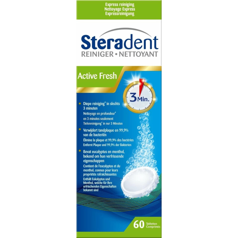 4x Steradent Active Fresh Kunstgebit Reiniger 1 4x Steradent Active Fresh Kunstgebit Reiniger