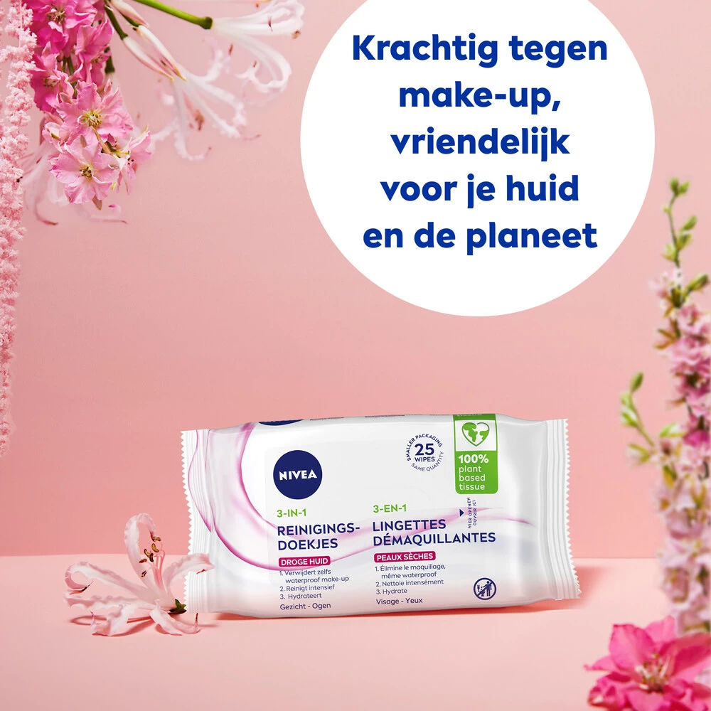 6x Nivea 3-in1- Verzachtende Reinigingsdoekjes 2 6x Nivea 3-in1- Verzachtende Reinigingsdoekjes - Afbeelding 2