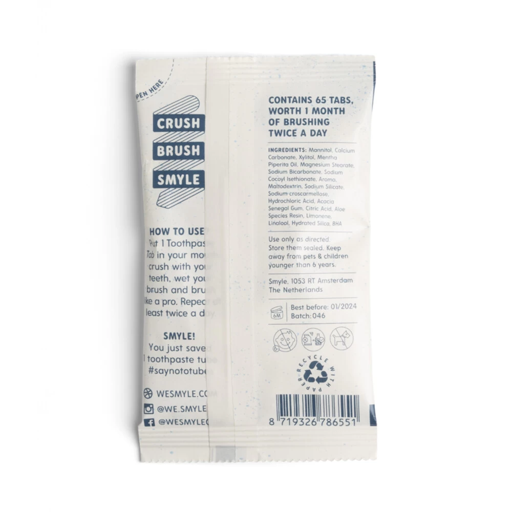 3x Smyle Tandpasta Tablet Zonder Fluoride Navulling 2 3x Smyle Tandpasta Tablet Zonder Fluoride Navulling - Afbeelding 2