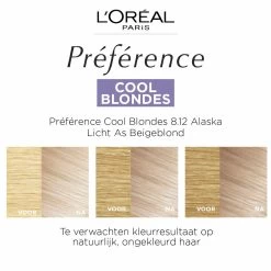 L'Oreal Lu0027Oréal Preference Haarkleuring 8.12 Alaska Licht As Beigeblond - Cool Blondes -Verzorgingsproducten Winkel 1055284 3