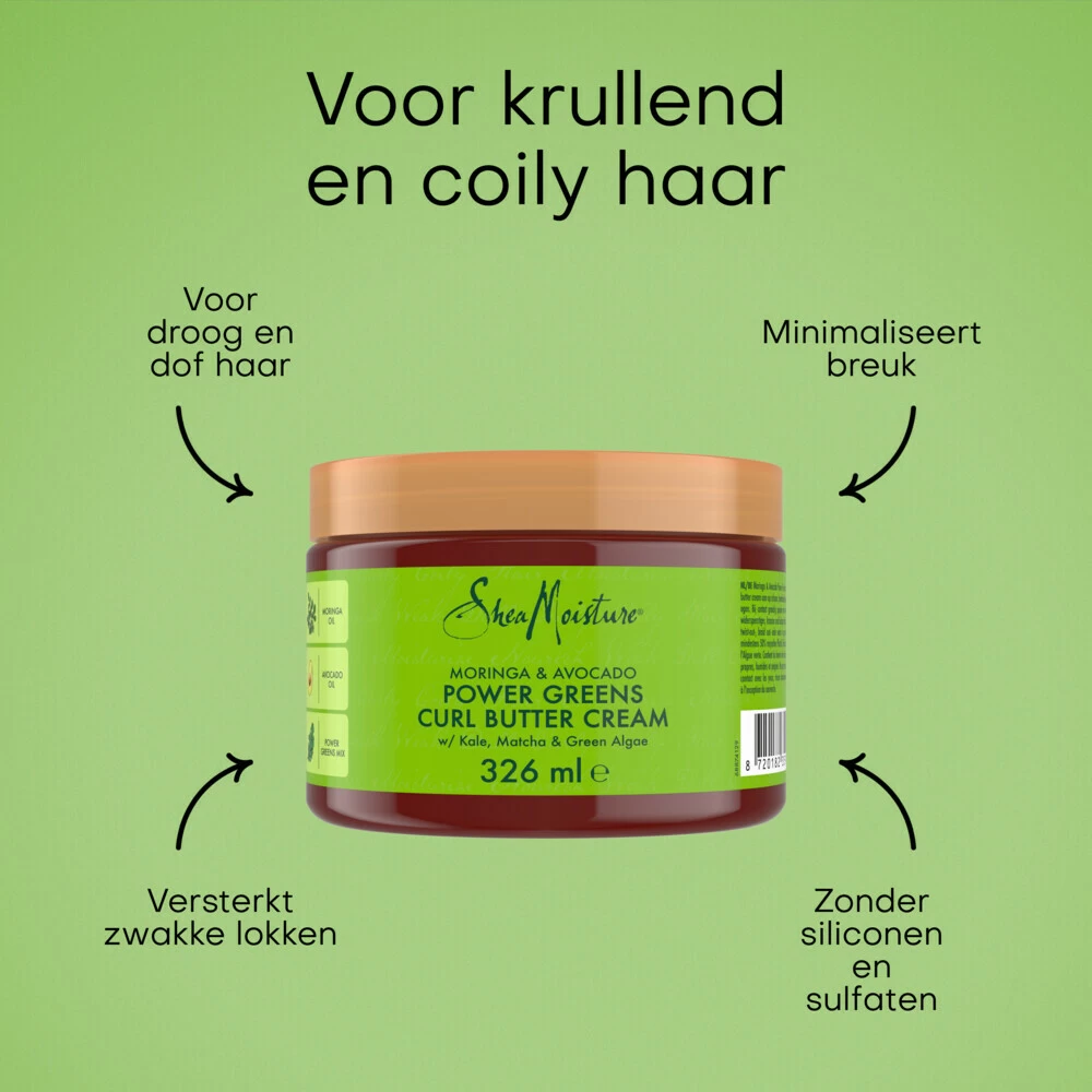 Shea Moisture Curl Butter Cream Power Greens 3 Shea Moisture Curl Butter Cream Power Greens - Afbeelding 3