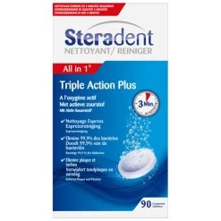4x Steradent Triple Action Plus Kunstgebit Reiniger -Verzorgingsproducten Winkel 771915 3