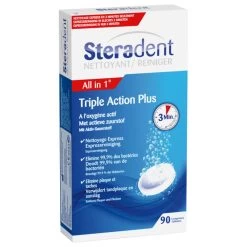 4x Steradent Triple Action Plus Kunstgebit Reiniger -Verzorgingsproducten Winkel 771915 4